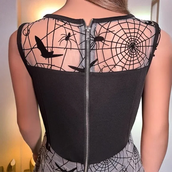 Fit & Flare Goth Dress. Spirit. Cosplay. Gothic. Halloween Costume Party. Size L - Picture 8 of 10